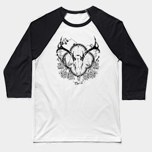 Deer Skull Floral 2 Baseball T-Shirt